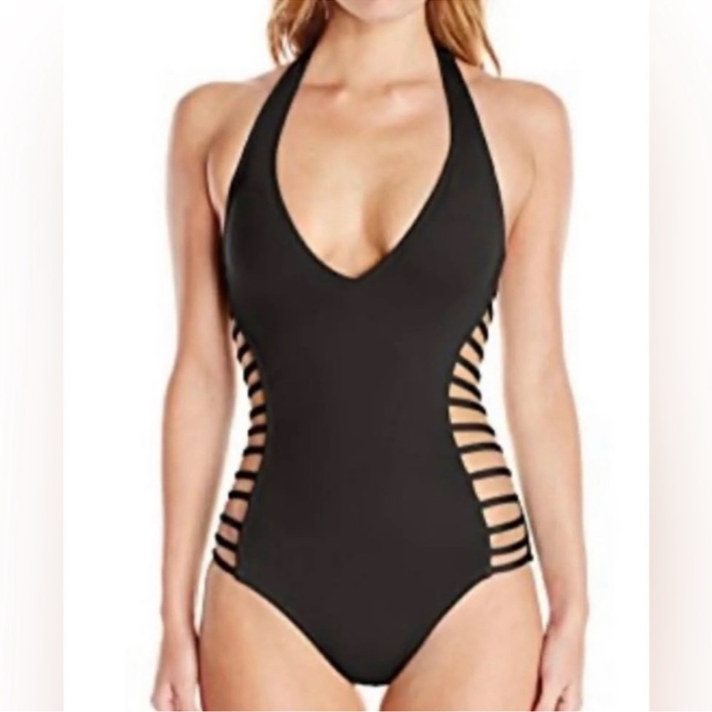Kenneth Cole New York Black One-Piece Swimsuit with Side Cutouts